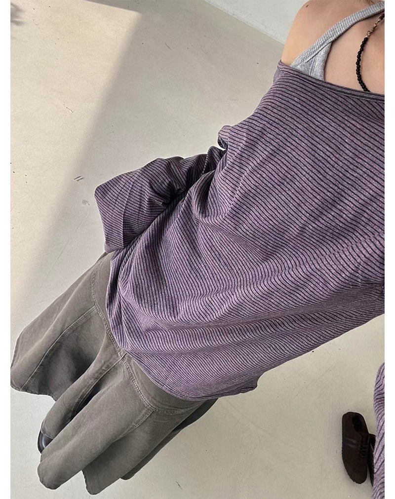 STAY ONE MORE韓國直郵東大門實拍女裝新品休閑熱賣長袖T恤STAY ONE MORE長袖T恤