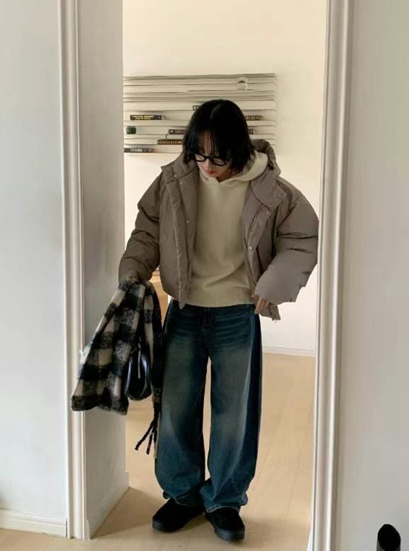 TAILS韓國直郵東大門代購女裝新品真品人氣休閑推薦短款棉服TAILS短款棉服