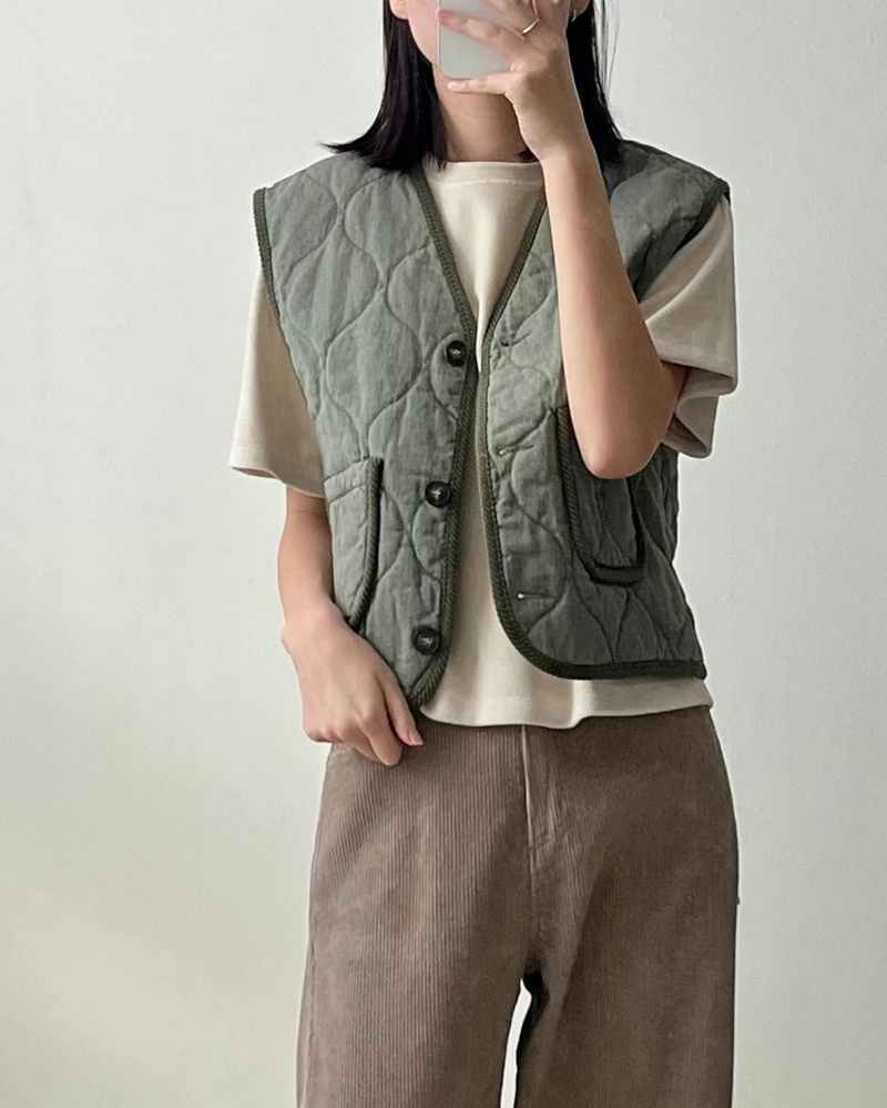URBANANDMORE韓國直郵女裝新款推薦熱賣職業時尚真品24秋冬馬甲URBANANDMORE馬甲