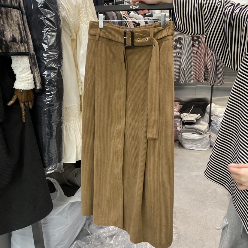 KirKe直郵韓國代購女裝新品時尚人氣24秋冬半身裙中短裙含腰帶KIRKE半身裙/中短裙