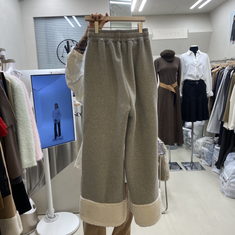 ASCEND韓國直郵東大門實拍女裝新款24秋冬休閑褲加絨羊毛ASCEND休閑褲