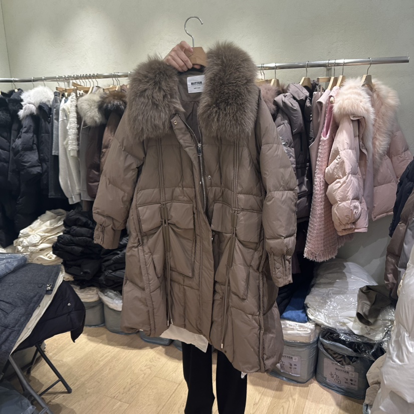 Butter-P直郵韓國代購女裝新款休閑真品24秋冬長款羽絨服絨BUTTER-P長款羽絨服圖色2
