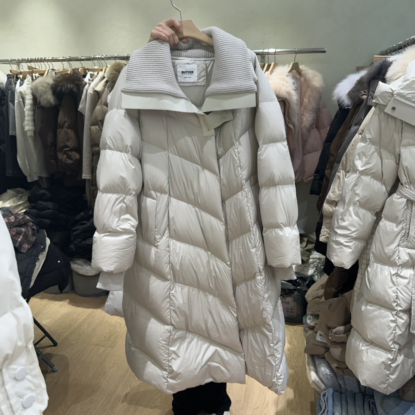 Butter-P韓國直郵女裝新品推薦職業時尚休閑真品長款羽絨服絨BUTTER-P長款羽絨服