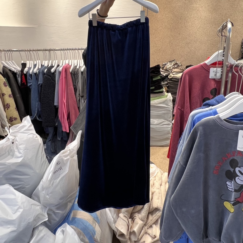 HEIL韓國直郵女裝新品休閑24秋冬熱賣時尚人氣長裙天鵝絨HEIL長裙圖色2