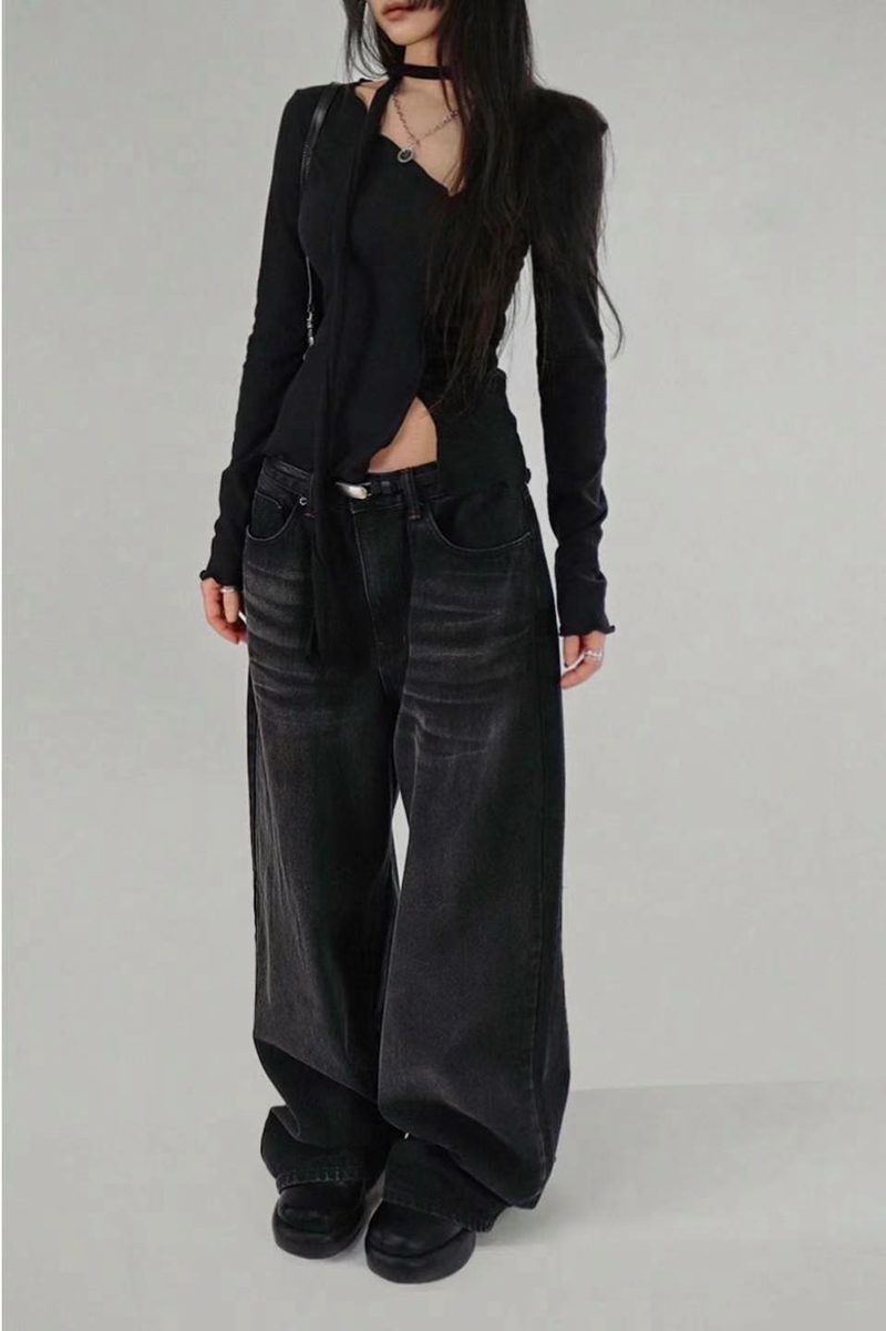 1OR2韓國直郵東大門實拍女裝新品人氣真品休閑24秋冬牛仔褲OOTJ/1OR2牛仔褲