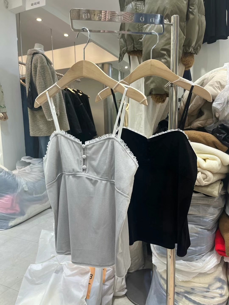 MELMEONT直郵韓國代購女裝新款人氣休閑真品吊帶背心天鵝絨MELMEONT吊帶/背心
