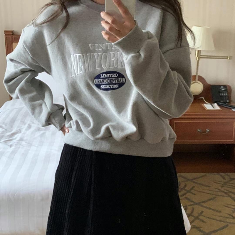 BLUSHER韓國直郵女裝新品熱賣時尚人氣24秋冬真品衛衣加絨BLUSHER衛衣圖色2