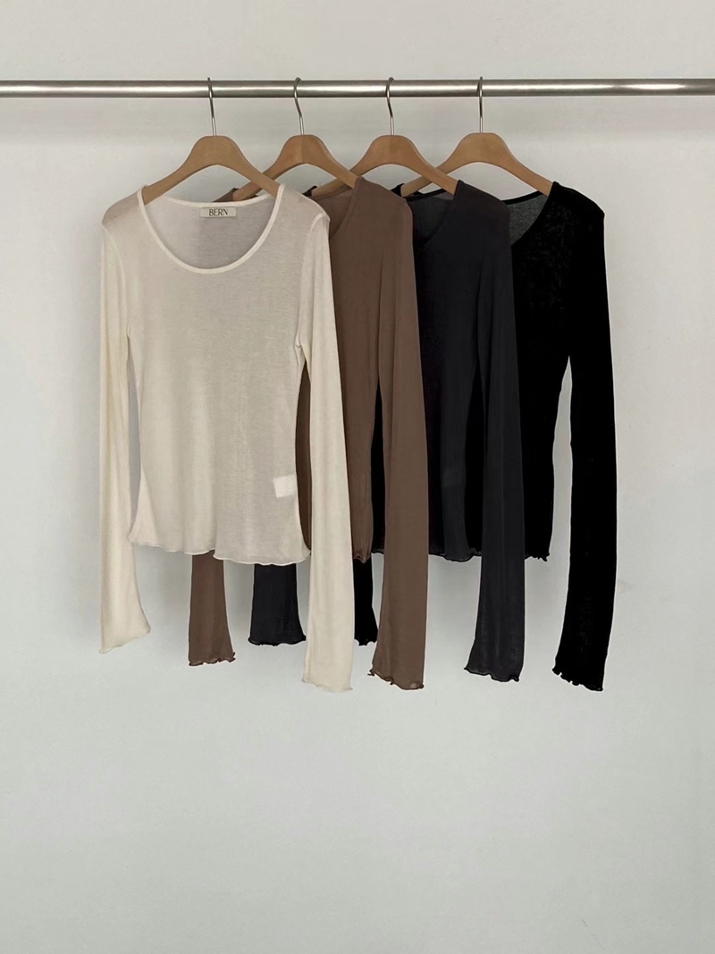 BERN韓國直郵女裝新品推薦時尚休閑人氣真品24秋冬長袖T恤BERN長袖T恤圖色4左四色
