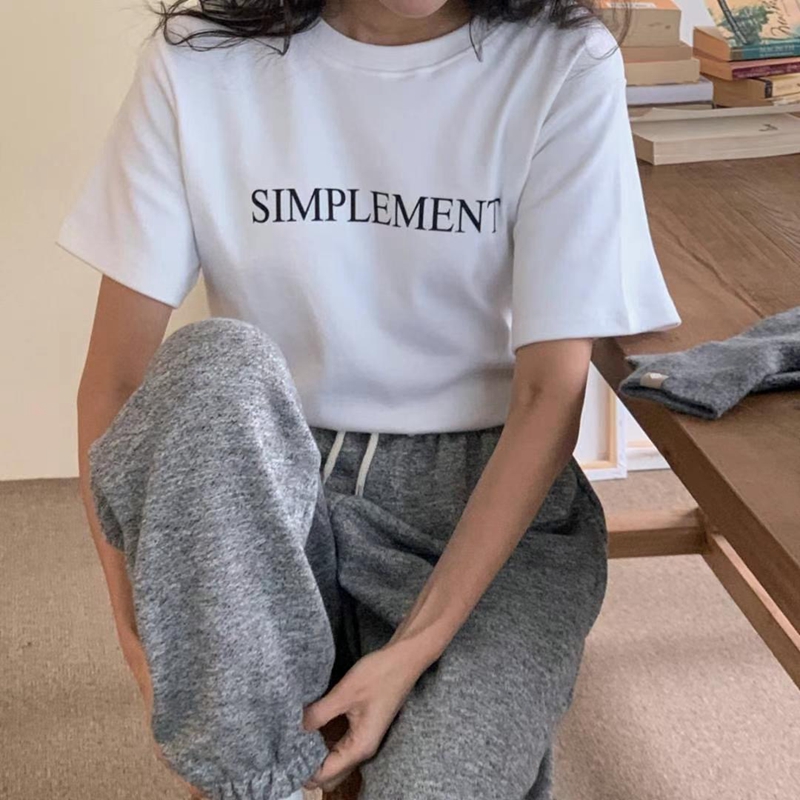 BLUSHER韓國直郵東大門實拍女裝新款推薦休閑職業時尚T恤加絨BLUSHERT恤圖色1