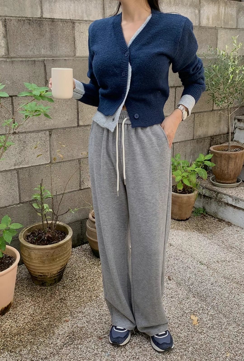 A ONE直郵韓國代購女裝新款時尚職業24秋冬休閑休閑褲羅紋A ONE休閑褲