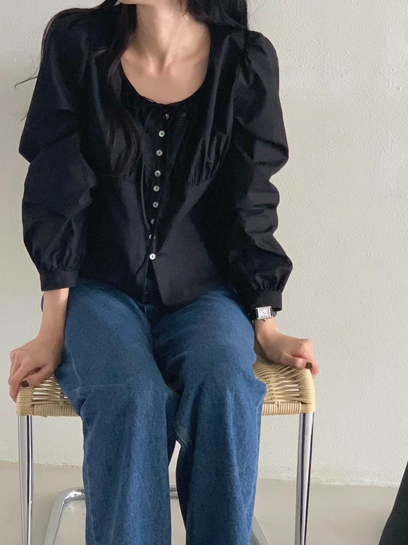 BERN韓國直郵東大門代購女裝新款休閑24秋冬時尚襯衫蕾絲衫BERN襯衫/蕾絲衫圖色2