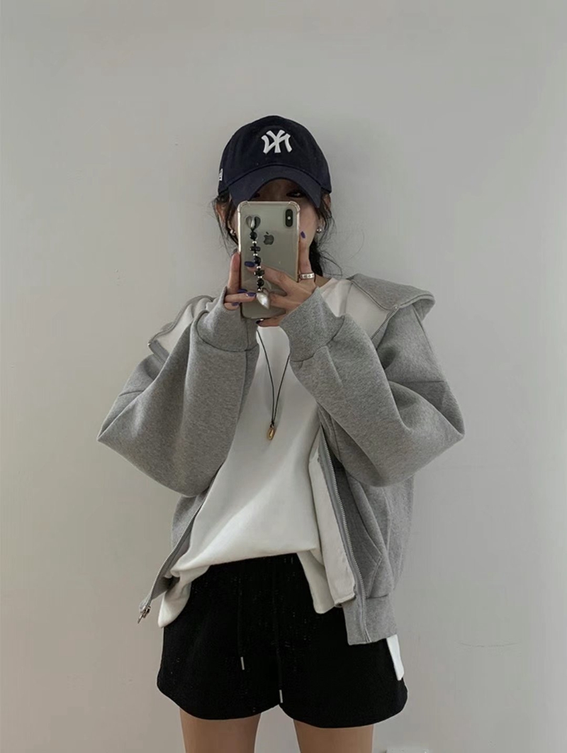 A ONE直郵韓國代購女裝新品24秋冬職業真品衛衣拉鏈兜帽A ONE衛衣