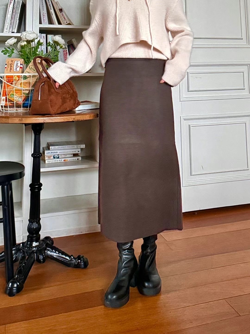 PLACE韓國直郵東大門代購女裝新品職業休閑人氣24秋冬長裙PLACE長裙圖色4