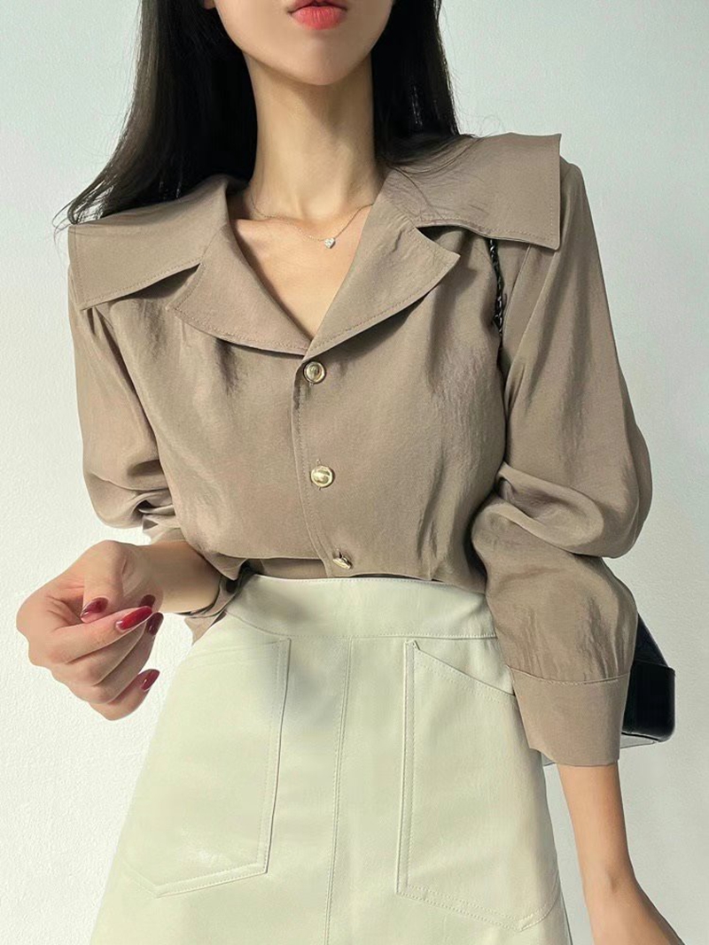 MARID韓國直郵女裝新品休閑推薦職業人氣熱賣時尚襯衫蕾絲衫WITHMOON襯衫/蕾絲衫圖色3