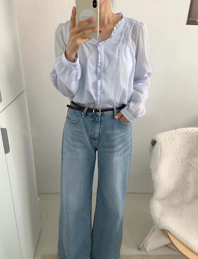 MARID韓國直郵女裝新品休閑真品24秋冬推薦職業襯衫蕾絲衫WITHMOON襯衫/蕾絲衫圖色2