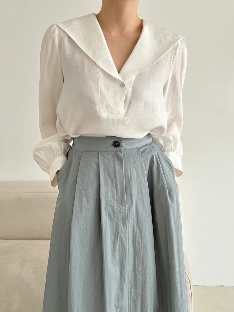 MARID韓國直郵東大門實拍女裝新款人氣推薦24秋冬襯衫蕾絲衫WITHMOON襯衫/蕾絲衫圖色1