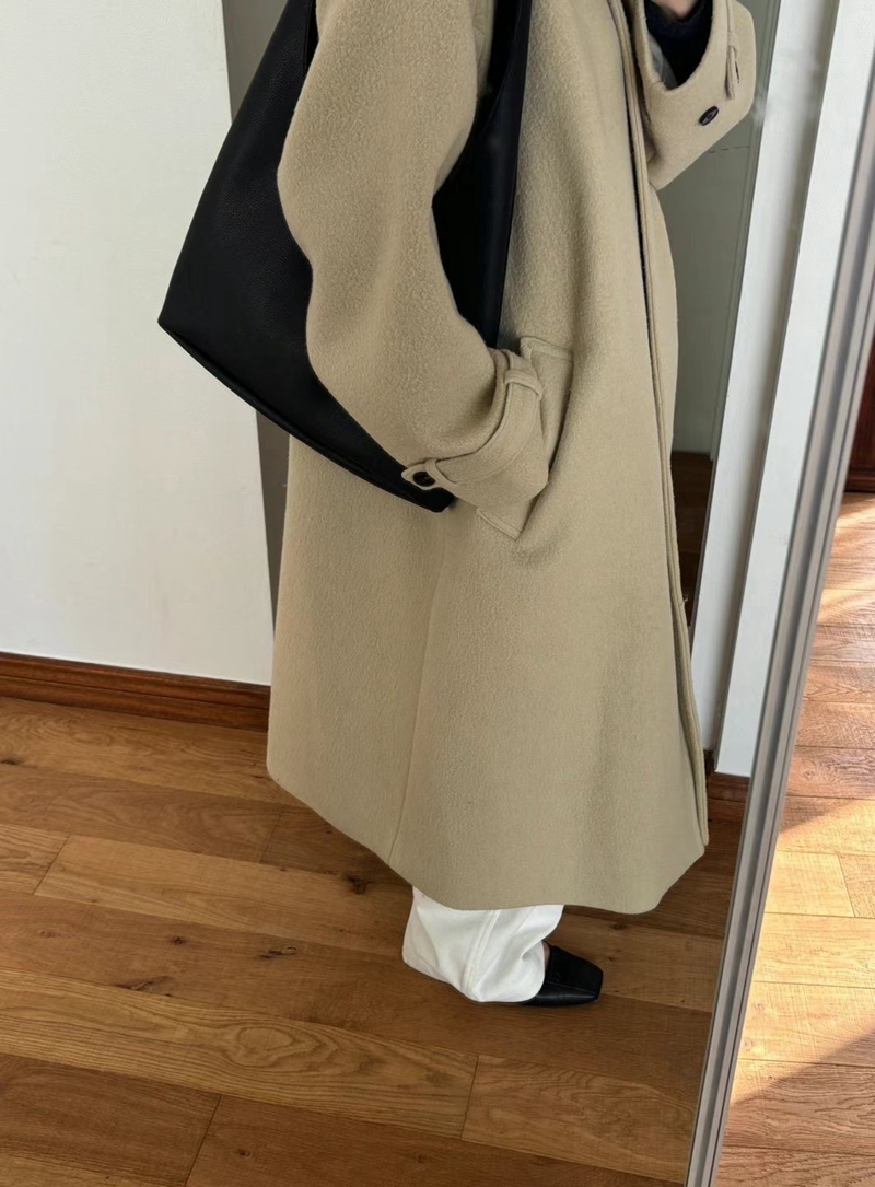 GRIP韓國直郵女裝新款真品24秋冬休閑人氣熱賣中長款大衣GRIP中長款大衣