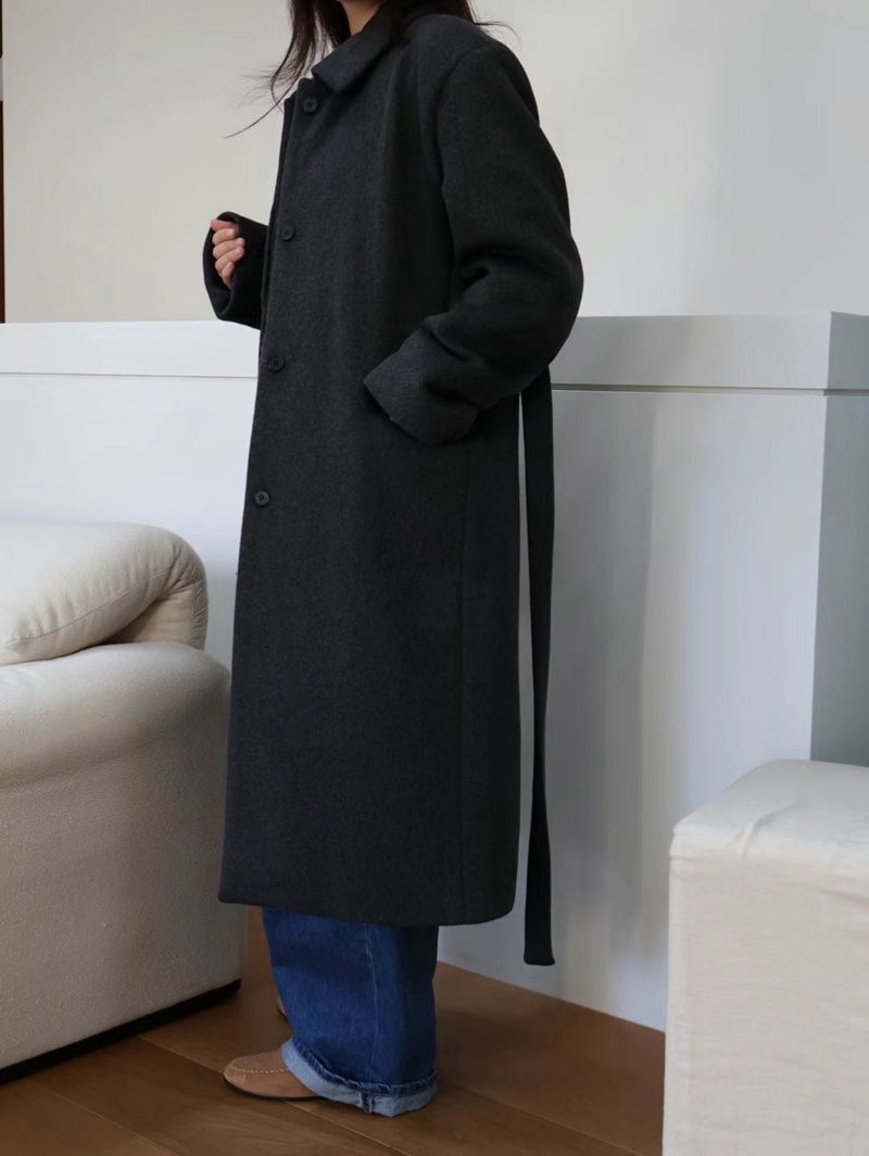 GRIP韓國直郵女裝新款真品職業推薦24秋冬時尚中長款大衣GRIP中長款大衣