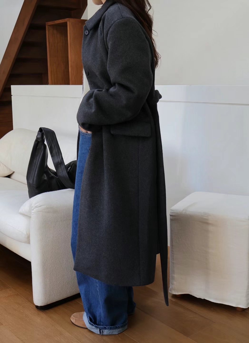 GRIP韓國直郵女裝新款真品職業推薦24秋冬時尚中長款大衣GRIP中長款大衣