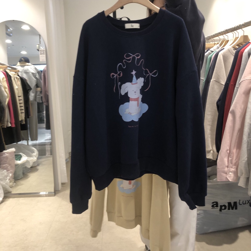 FAR韓國直郵東大門代購女裝新款推薦時尚職業真品衛衣加絨抓絨X-MOOD衛衣圖色2