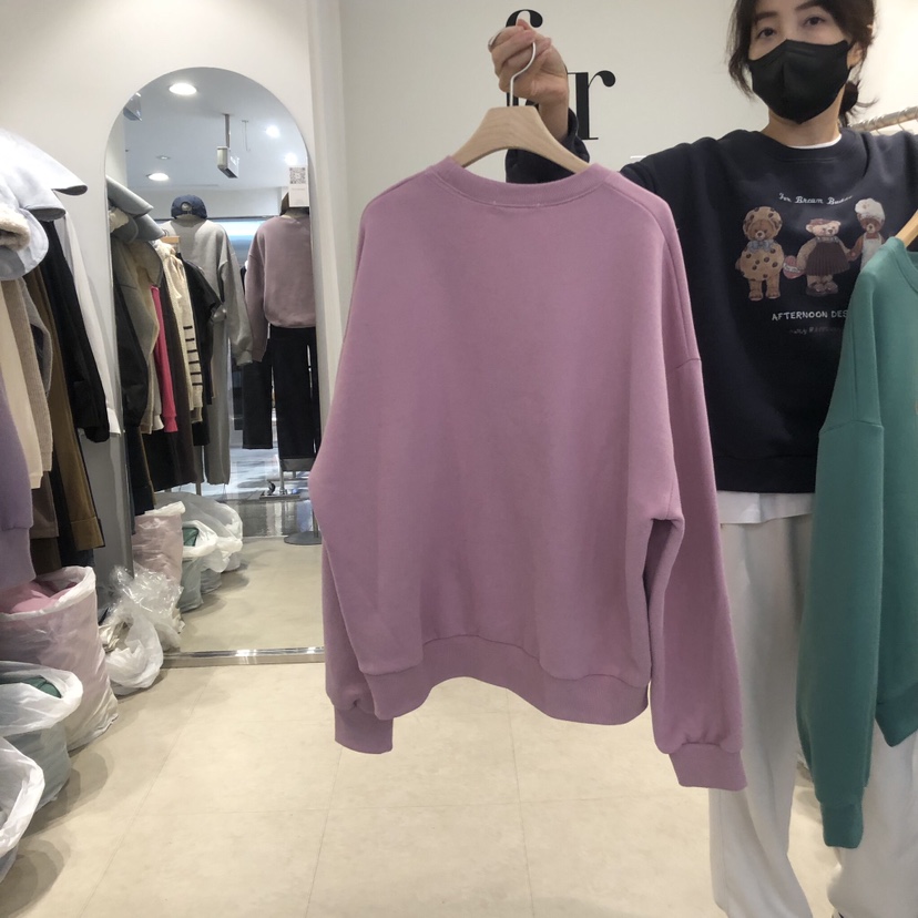 FAR韓國直郵東大門實拍女裝新品人氣24秋冬職業衛衣加絨拉絨X-MOOD衛衣