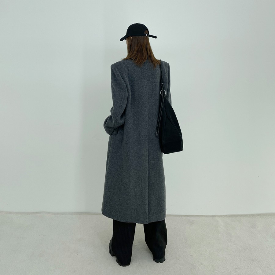D2/A2韓國直郵女裝新品真品時尚人氣24秋冬中長款大衣羊駝毛D2/A2中長款大衣