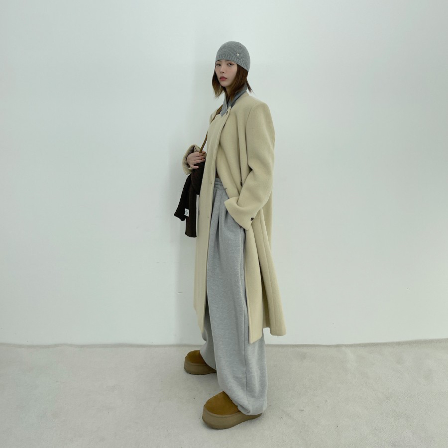 D2/A2韓國直郵女裝新品真品時尚人氣24秋冬中長款大衣羊駝毛D2/A2中長款大衣