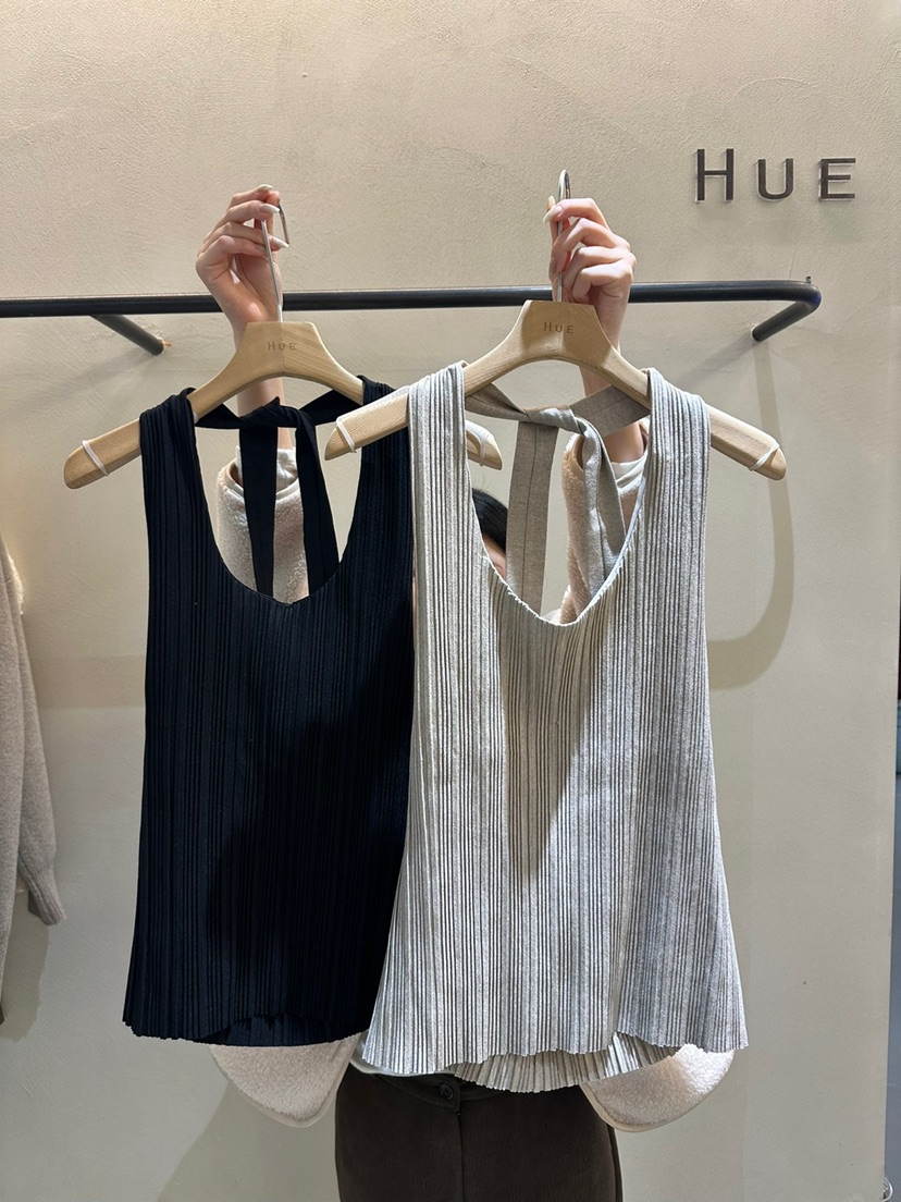 HUE直郵韓國代購女裝新品時尚推薦真品人氣熱賣吊帶背心百褶ERIA/HUE吊帶/背心