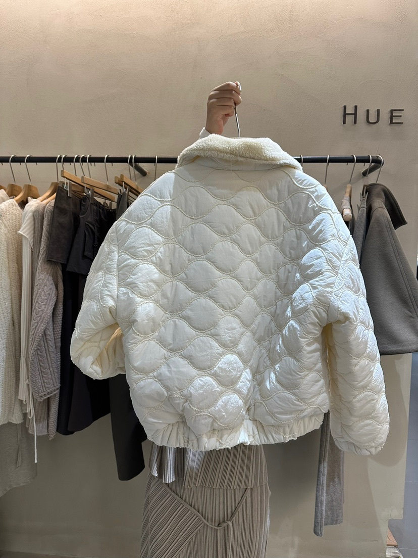HUE直郵韓國代購女裝新款時尚24秋冬職業真品夾克抓絨拉鏈ERIA/HUE夾克
