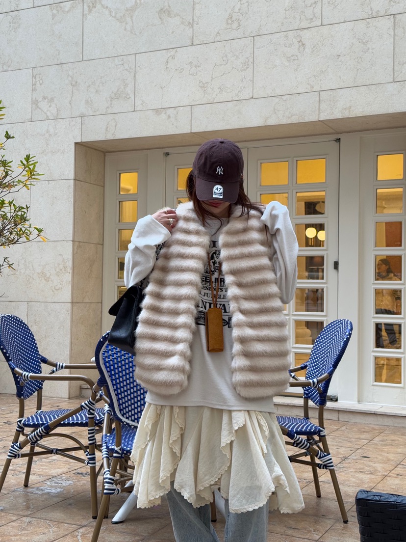 EGG IS韓國直郵東大門實拍女裝新款24秋冬真品人氣馬甲水貂EGG IS馬甲