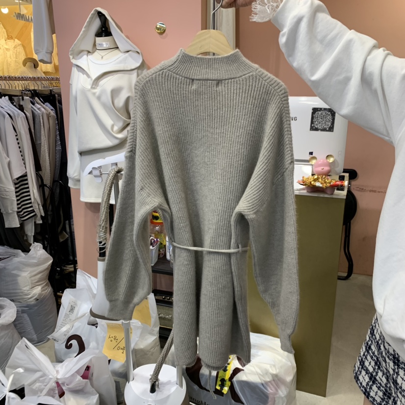 MARILYN韓國直郵東大門實拍女裝新款24秋冬真品連衣裙腰帶MARILYN連衣裙