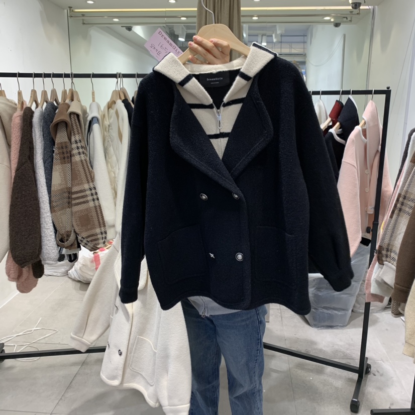 DREAM GIRIS/HOT PLACE韓國直郵女裝新款推薦短款大衣水貂短款連帽DREAM GIRIS/HOT PLACE_ISSUE短款大衣圖色3