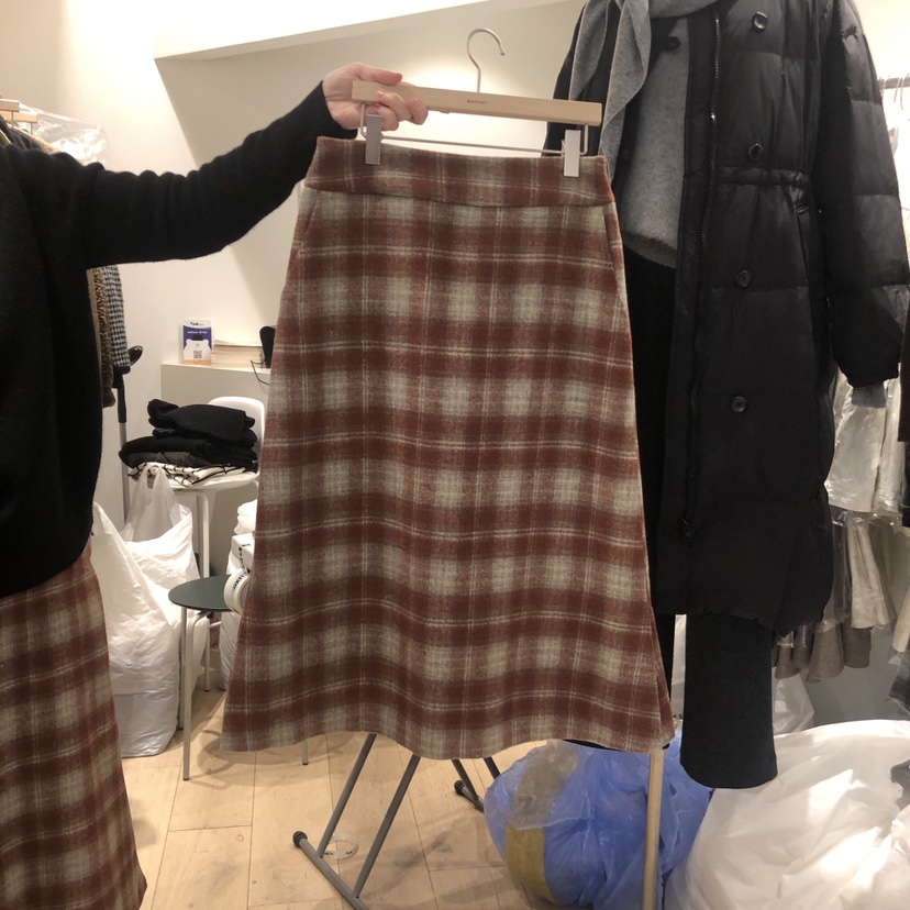 MARANT直郵韓國代購女裝新品時尚24秋冬半身裙中短裙羊毛格紋MARANT半身裙/中短裙圖色1