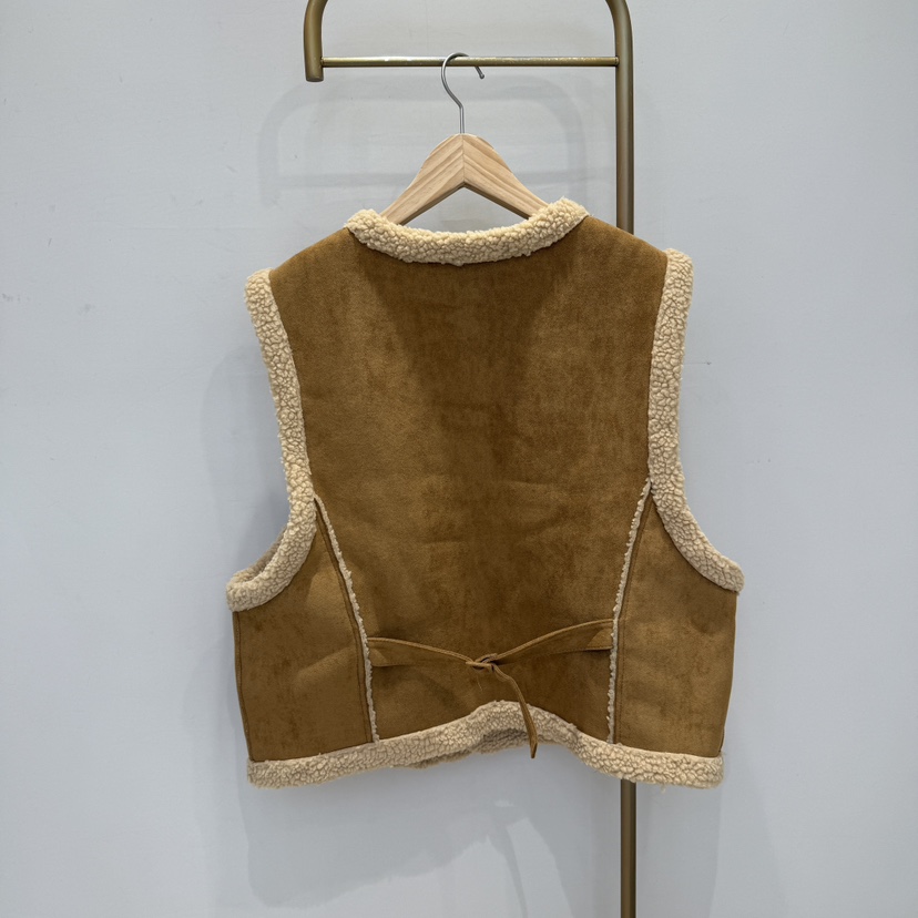 空韓國直郵女裝新款休閑職業24秋冬人氣推薦熱賣馬甲麂皮CRESCENT-男裝馬甲