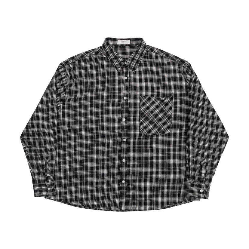 空直郵韓國代購女裝新品休閑職業時尚人氣24秋冬襯衫蕾絲衫格紋CRESCENT-男裝襯衫/蕾絲衫圖色3