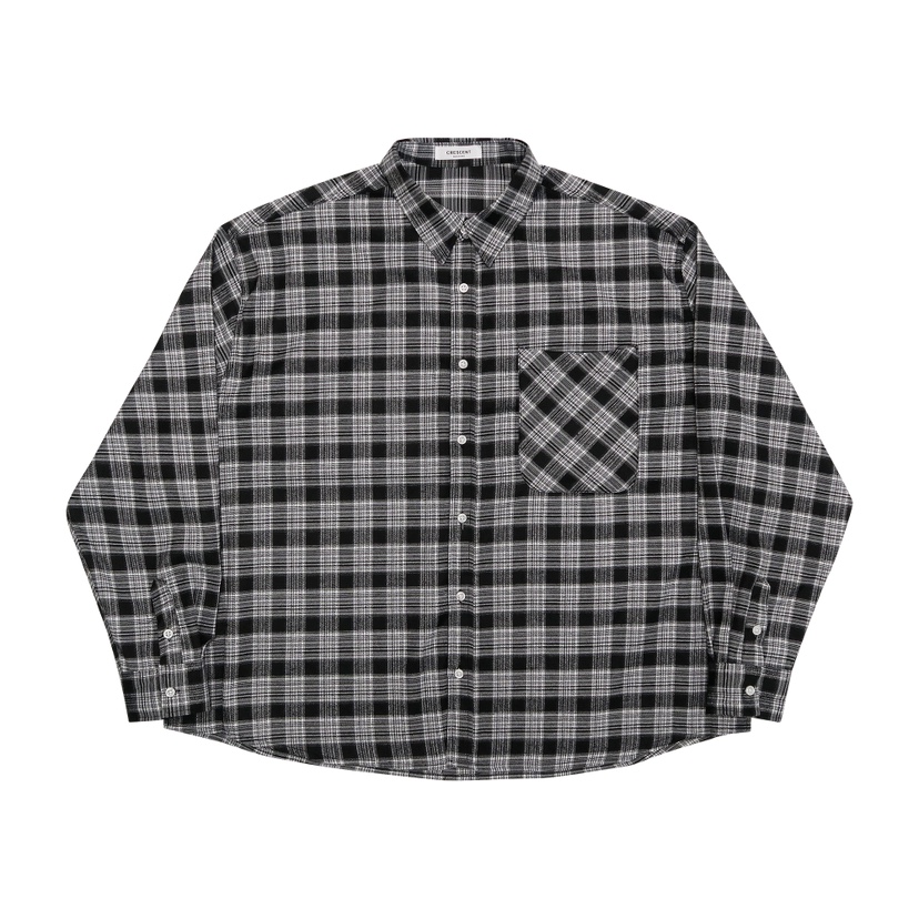 空韓國直郵東大門代購女裝新品熱賣休閑24秋冬襯衫蕾絲衫格紋CRESCENT-男裝襯衫/蕾絲衫圖色1