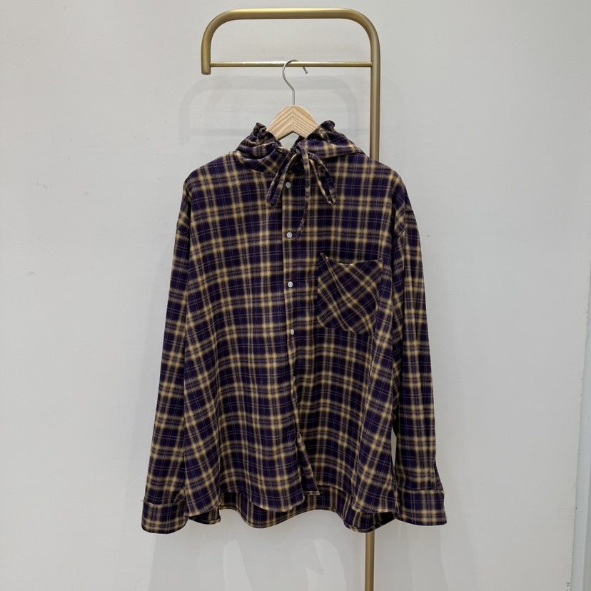 空韓國直郵東大門實拍女裝新款真品人氣襯衫蕾絲衫格紋連帽CRESCENT-男裝襯衫/蕾絲衫圖色2