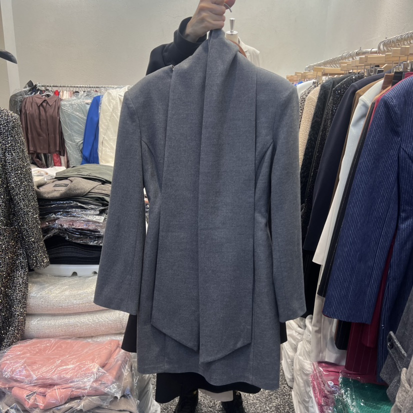 RIJINA直郵韓國代購女裝新品休閑人氣職業熱賣連衣裙含圍巾RIJINA連衣裙