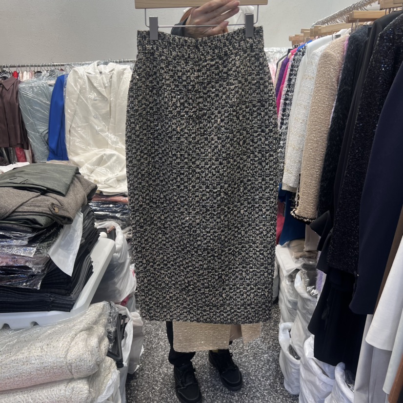 RIJINA韓國直郵東大門實拍女裝新品24秋冬熱賣真品長裙花呢RIJINA長裙