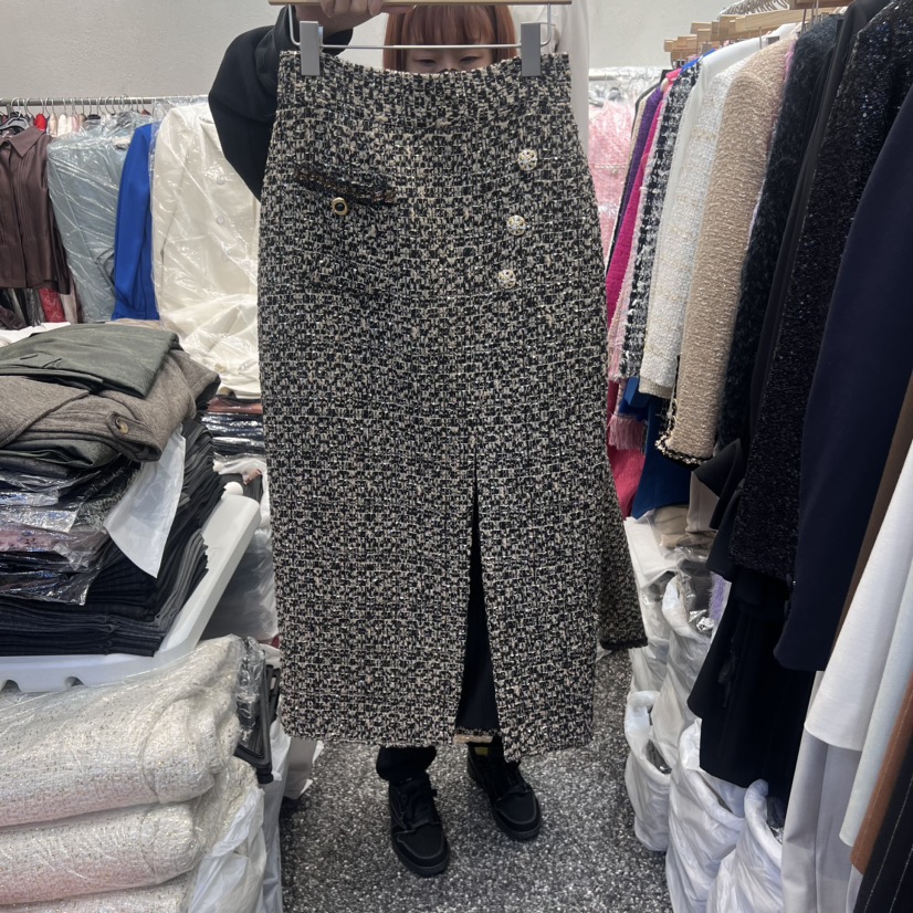 RIJINA韓國直郵東大門實拍女裝新品24秋冬熱賣真品長裙花呢RIJINA長裙圖色2