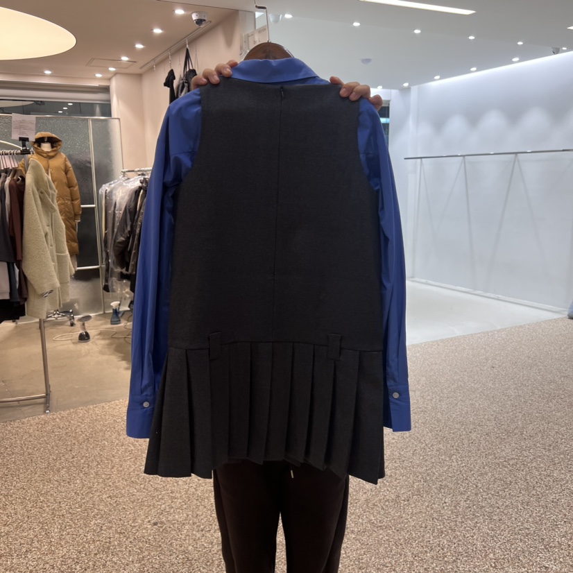NEVER.1韓國直郵女裝新品24秋冬時尚真品熱賣連衣裙褶皺NEVER.1連衣裙