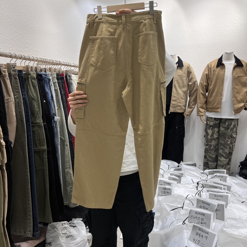 HIRISK韓國直郵女裝新品熱賣職業24秋冬推薦人氣休閑褲口袋HIRISK休閑褲