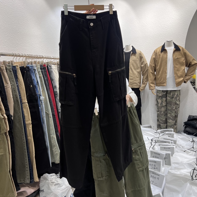 HIRISK韓國直郵女裝新品熱賣職業24秋冬推薦人氣休閑褲口袋HIRISK休閑褲圖色3
