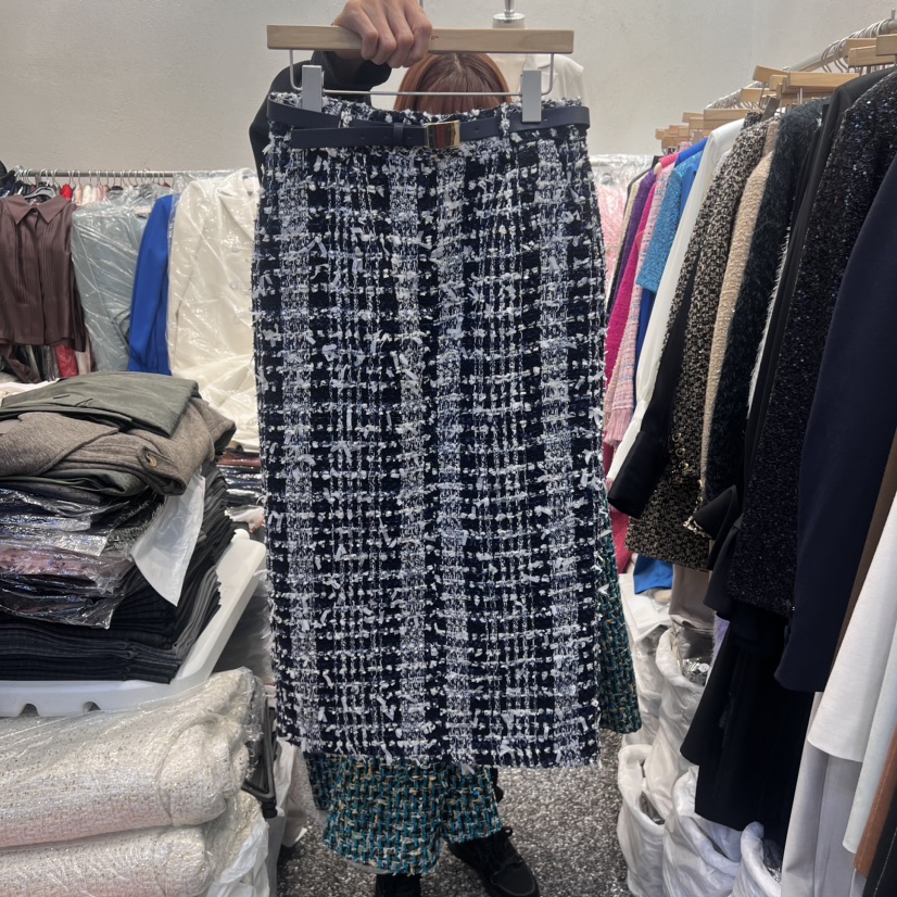 RIJINA韓國直郵東大門代購女裝新品熱賣半身裙中短裙包含腰帶花呢RIJINA半身裙/中短裙圖色3