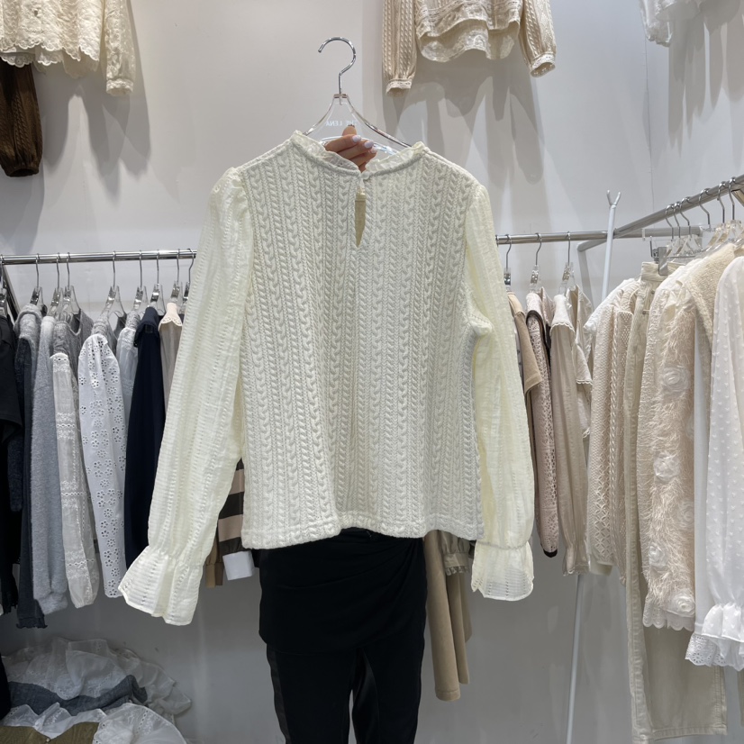 THE LENA韓國代購女裝新品時尚24秋夏人氣休閑襯衫蕾絲衫NWEOL襯衫/蕾絲衫