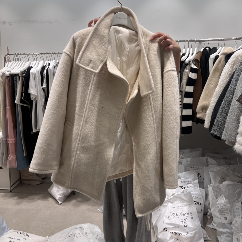 BEIGE GRAY東大門直郵女士新款24秋夏休閑中長款大衣含腰帶BEIGE GRAY中長款大衣圖色2