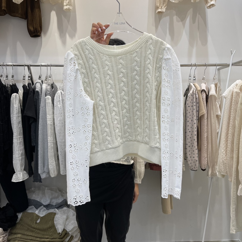 THE LENA韓國代購女裝新品人氣熱賣真品推薦24秋夏襯衫蕾絲衫NWEOL襯衫/蕾絲衫圖色2