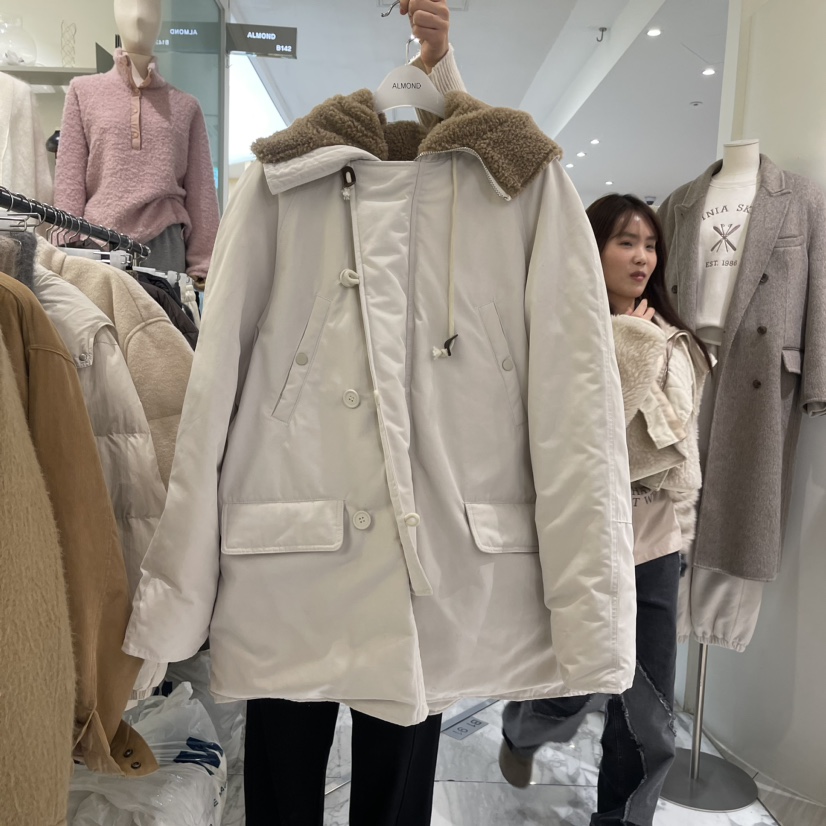 ALMOND東大門實拍女裝新品職業24秋夏熱賣長款羽絨服填充ALMOND長款羽絨服