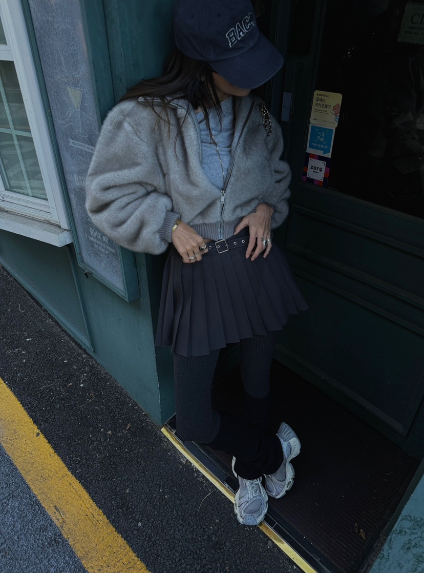 ABBEYLEE韓國直郵東大門實拍女裝新品熱賣職業短款大衣水貂ABBEYLEE短款大衣