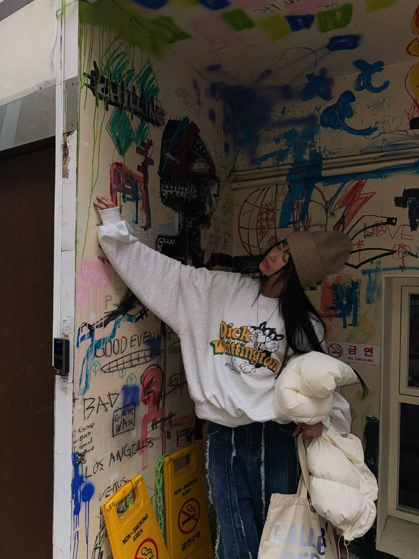 ABBEYLEE韓國直郵女裝新品熱賣真品24秋冬職業休閑人氣衛衣ABBEYLEE衛衣